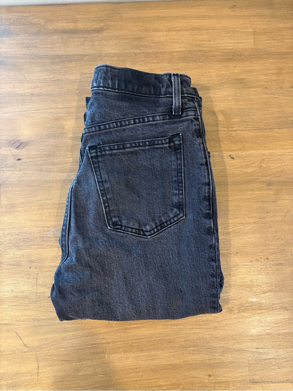 Abercrombie & Fitch Women's Straight Leg Jeans - Washed Black